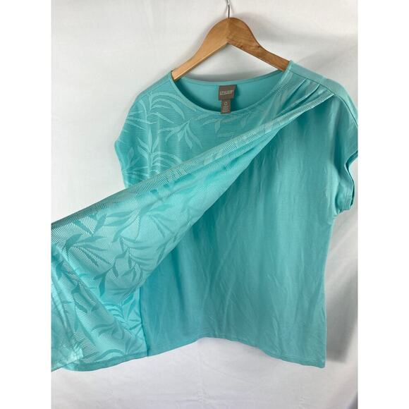 Chicos Floral Print Flap Front Short Sleeve Shirt Size 0 / Small - Picture 4 of 6